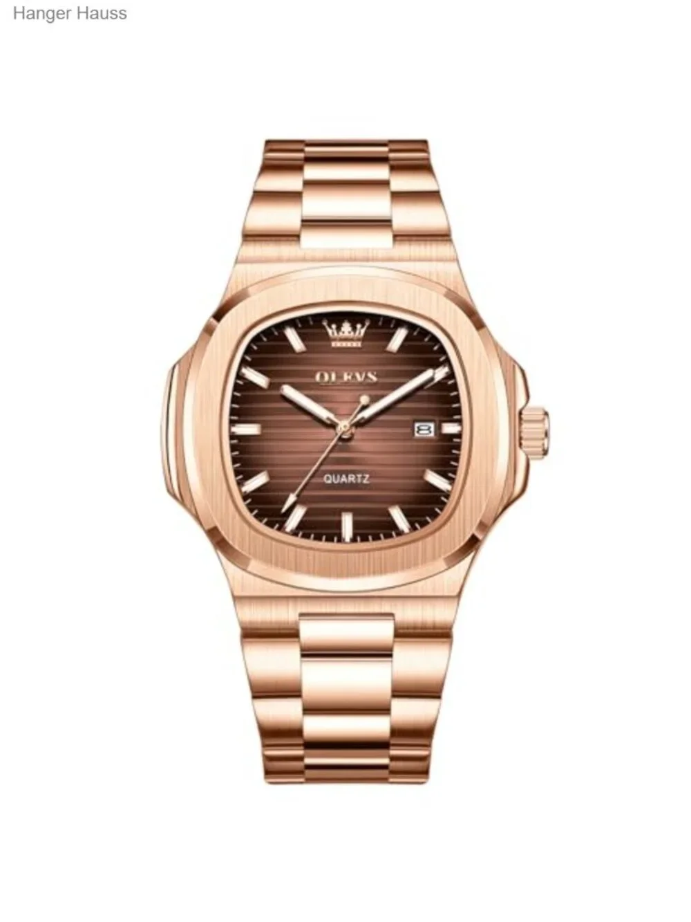 Men's Octagon Stainless Steel Dress Watch, Analog Quartz with Date Window,